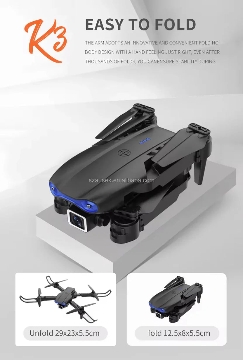 V966 Foldable HD Camera (Black)with 4k Camera 1080P HD Drone with FPV Live Video(Refurbished), Smart Gestures Selfie !!