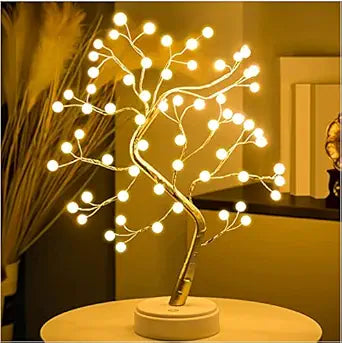 Gesto Plastic Bonsai Trees Lamp, Diy Artificial Tree Lamp With 36 Pearls Led,Touch Switch,Fairy Light Spirit Powered By Usb Or Battery For Christmas Desktop Indoor Decoration Night Light.
